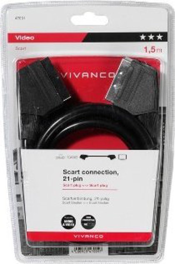 Καλώδιο Vivanco Vivanco καλώδιο SCART - SCART 1.5m (47001)
