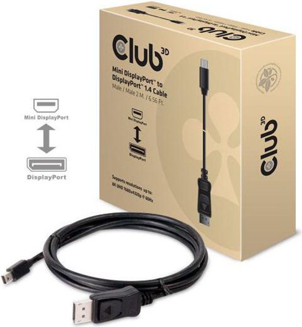 Καλώδιο Club 3D DisplayPort Mini - DisplayPort 2m μαύρο (CAC-1115)