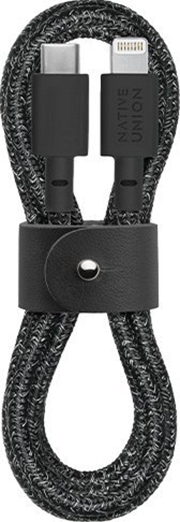 Native Union BELT Καλώδιο USB-C σε Lightning 1.2m, Υφασμάτινο, Μαύρο (BELT-KV-CL-CS-BK-2)