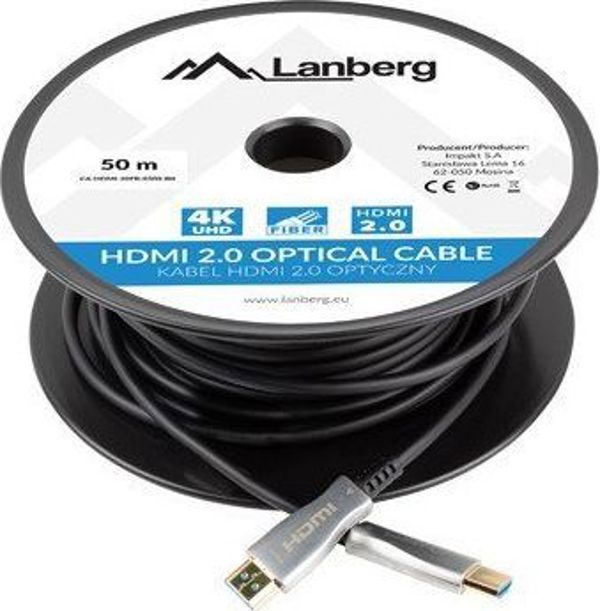 Kabel Lanberg HDMI - HDMI 50m czarny (CA-HDMI-20FB-0500-BK)