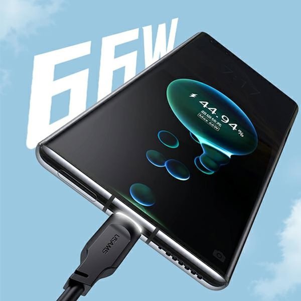 Καλώδιο USB Usams USB-A σε USB-C, 1.2m, Μωβ