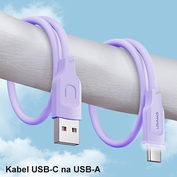 Καλώδιο USB Usams USB-A σε USB-C, 1.2m, Μωβ