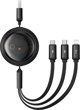 Καλώδιο USB Baseus USB-A - USB-C + microUSB + Lightning 1.1 m Μαύρο (P10368700111-02)