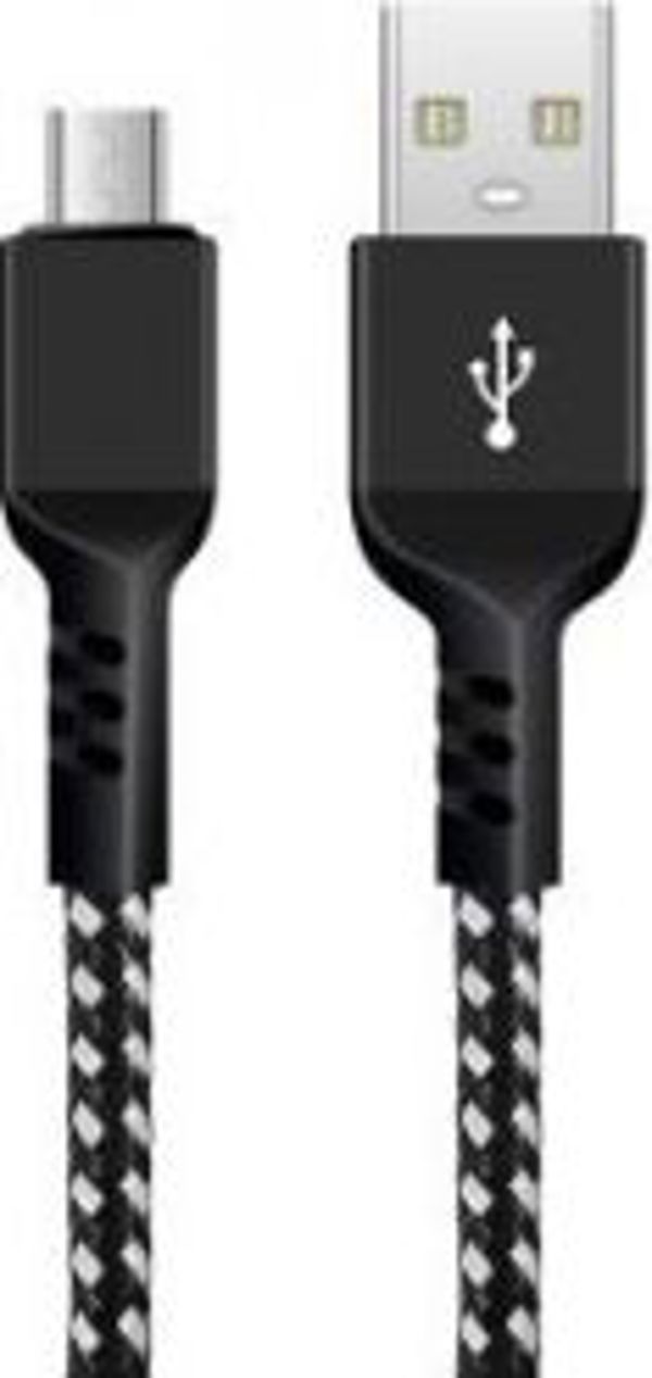 Καλώδιο USB Maclean MCE473, USB-A σε microUSB, 1m, Υφασμάτινο, 2.4A, Μαύρο