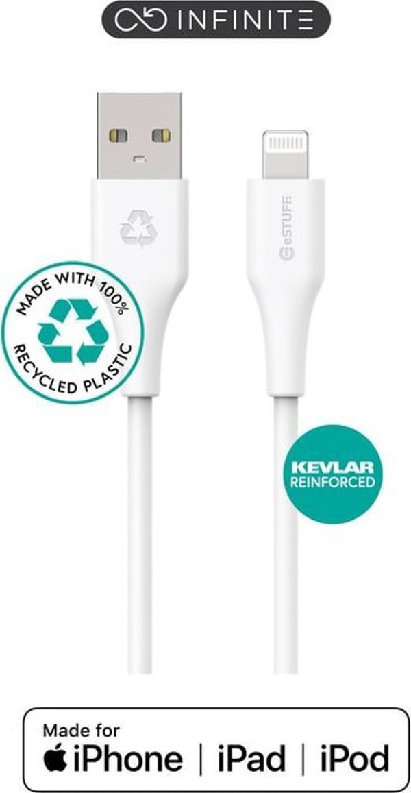 Καλώδιο USB eStuff eSTUFF INFINITE Super Soft 2 m Λευκό