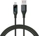 Καλώδιο Savio USB-A σε Lightning 1m με Ψηφιακή Οθόνη Φόρτισης, Ταχεία Φόρτιση, Μαύρο