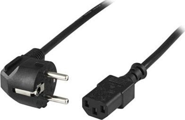 Καλώδιο τροφοδοσίας Deltaco Cable DELTACO angled CEE 7/7 to straight IEC 60320 C13, 10m / DEL-111A
