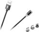 Rebel Comp Μαγνητικό Καλώδιο Φόρτισης 3in1 USB-A σε USB-C, Lightning & Micro USB, 1m, Μαύρο