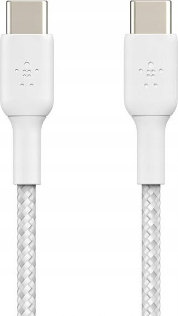 Καλώδιο USB Belkin 1x2 Belkin πλεκτό καλώδιο PVC 2m USB-C/USB-C λευκό. CAB004bt2MWH2PK