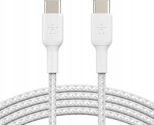 Καλώδιο USB Belkin 1x2 Belkin πλεκτό καλώδιο PVC 2m USB-C/USB-C λευκό. CAB004bt2MWH2PK