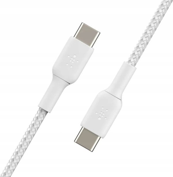 Καλώδιο USB Belkin 1x2 Belkin πλεκτό καλώδιο PVC 2m USB-C/USB-C λευκό. CAB004bt2MWH2PK