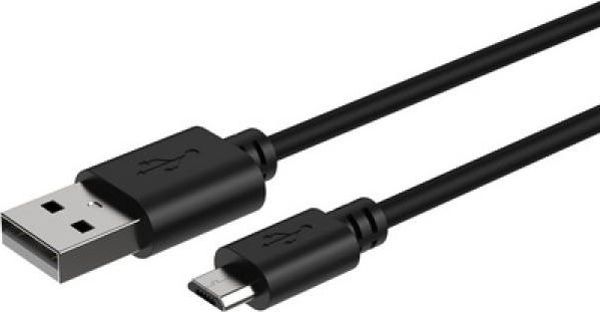 Καλώδιο USB Ansmann USB-A - microUSB 1 m Μαύρο (1700-0129)