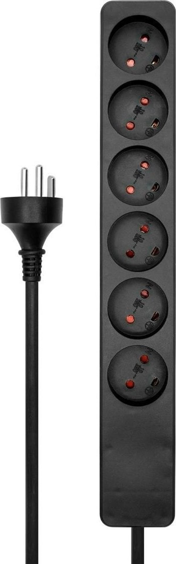 Καλώδιο Τροφοδοσίας MicroConnect Danish Power Strip 6-απλών