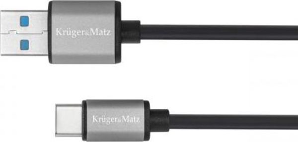 Καλώδιο Kruger&Matz USB-A σε USB-C 1m, Ταχείας Φόρτισης & Μεταφοράς Δεδομένων 5Gbps, Μαύρο (KM1244)