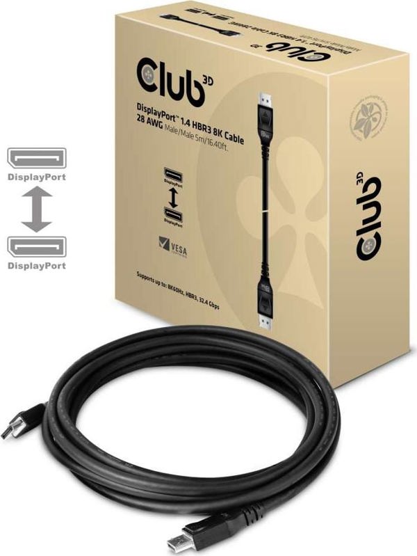 Καλώδιο Club 3D DisplayPort - DisplayPort 5m μαύρο (CAC-1061)