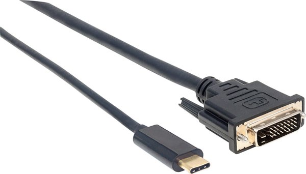 Καλώδιο USB Manhattan USB-C - DVI-D 2 m Μαύρο (152457)