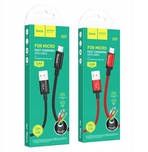 Kabel USB Hoco USB-A - USB-C 1 m Czarny