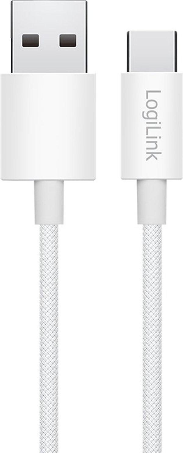 Καλώδιο LogiLink USB-A - USB-C 1.5m με νάιλον πλέξη λευκό