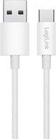 Καλώδιο LogiLink USB-A - USB-C 1.5m με νάιλον πλέξη λευκό