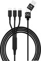 Smrter Καλώδιο Φόρτισης Hydra 3-σε-1 USB-A & USB-C σε USB-C, Lightning & MicroUSB, 1.2m, Μαύρο