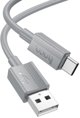 Kabel USB A do USB C Hoco 3A 1 m X107 szary