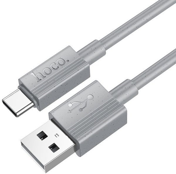 Kabel USB A do USB C Hoco 3A 1 m X107 szary