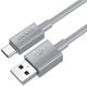 Kabel USB A do USB C Hoco 3A 1 m X107 szary