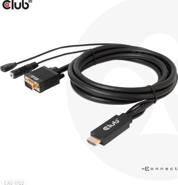 Καλώδιο Club 3D Club3D καλώδιο HDMI σε VGA, M/M, 28AWG, 2m