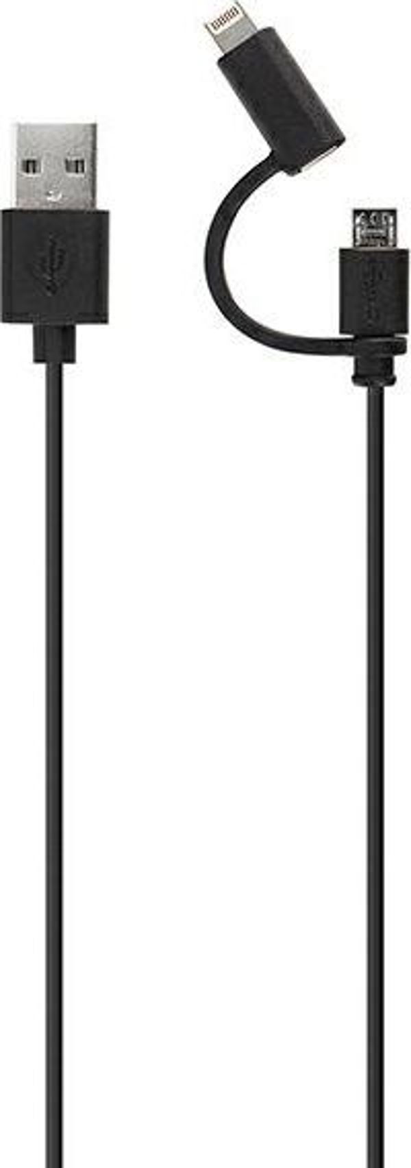 Xqisit Καλώδιο Φόρτισης & Μεταφοράς Δεδομένων microUSB σε Lightning 1.8m Μαύρο