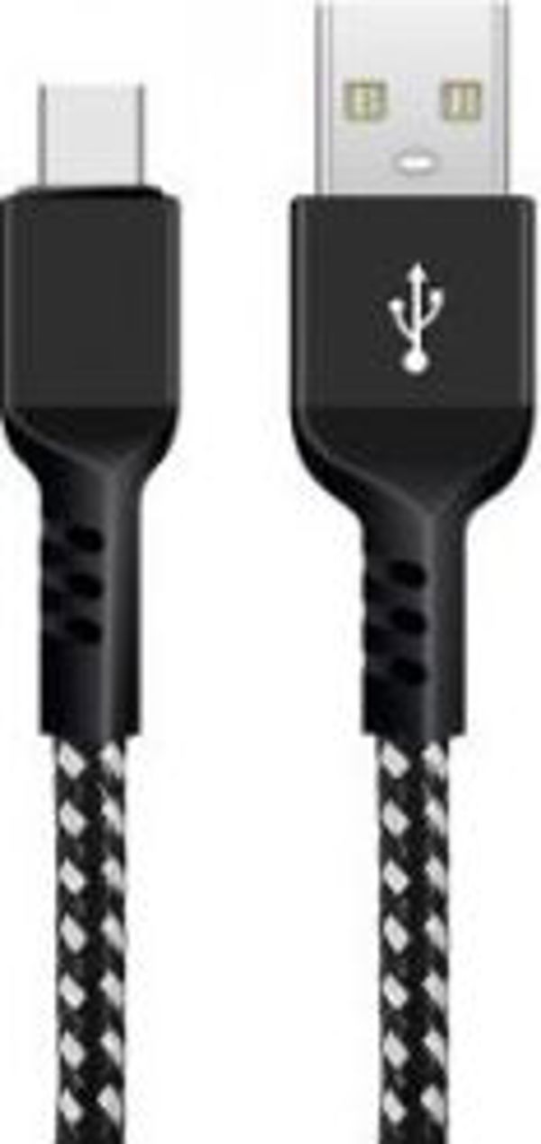 Καλώδιο USB Maclean MCE471 USB-A σε USB-C 1m, Υψηλής Αντοχής με Νάιλον Πλέξη, Fast Charge 2.4A, Μαύρο