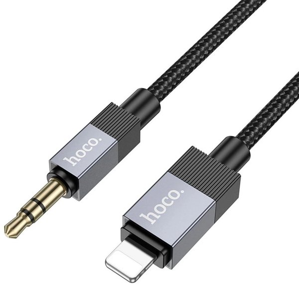 Καλώδιο AUX Jack 3,5 mm (αρσενικό) σε Lightning (αρσενικό) Hoco 1 m UPA32A μαύρο