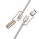 Hoco U138 Καλώδιο All-in-One USB-A/USB-C σε USB-C 60W 3A 1.2m Γκρι