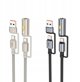 Hoco U138 Καλώδιο All-in-One USB-A/USB-C σε USB-C 60W 3A 1.2m Γκρι