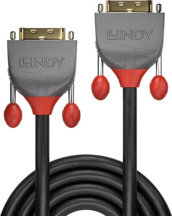 Καλώδιο Lindy DVI-D - DVI-D 2m γκρι (36232)
