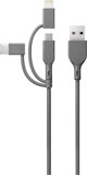 Καλώδιο USB GP USB-A - USB-C + microUSB + Lightning 1 m Γκρι (160GPCY1N-C1)