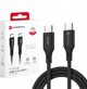 Forcell Καλώδιο USB-C σε USB-C F-Energy 60W 3A PD QC4.0, Σιλικόνης, 1m, Μαύρο