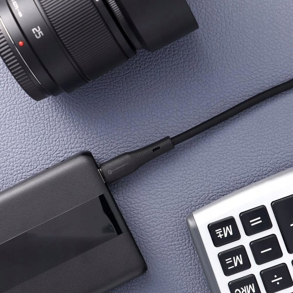 Forcell Καλώδιο USB-C σε USB-C F-Energy 60W 3A PD QC4.0, Σιλικόνης, 1m, Μαύρο