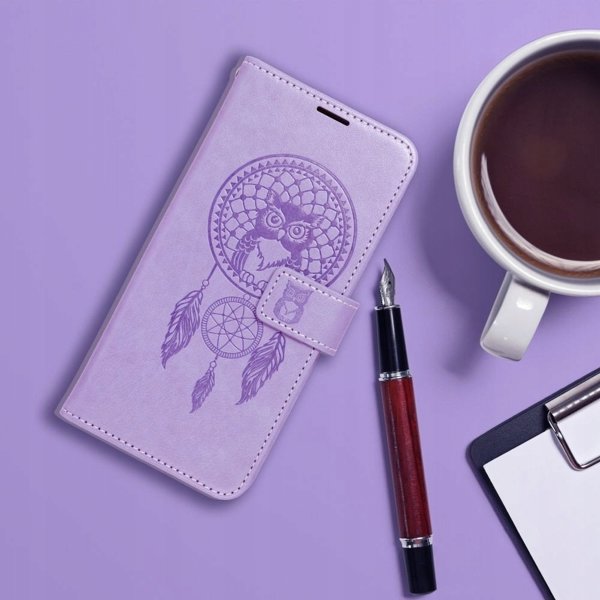 Θήκη βιβλίου MEZZO για SAMSUNG A56 5G με σχέδιο ονειροπαγίδα σε μωβ