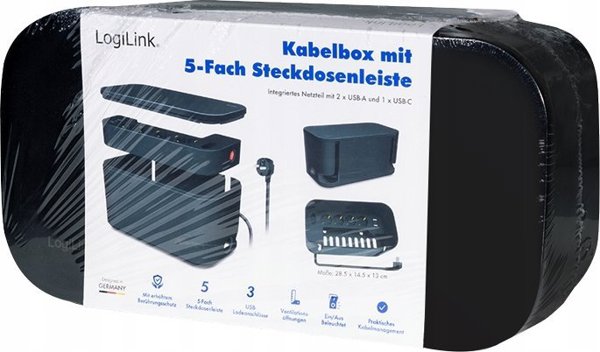Καλώδιο τροφοδοσίας LogiLink LogiLink Kabelbox με 5-πρίζα USB/Schuko sch
