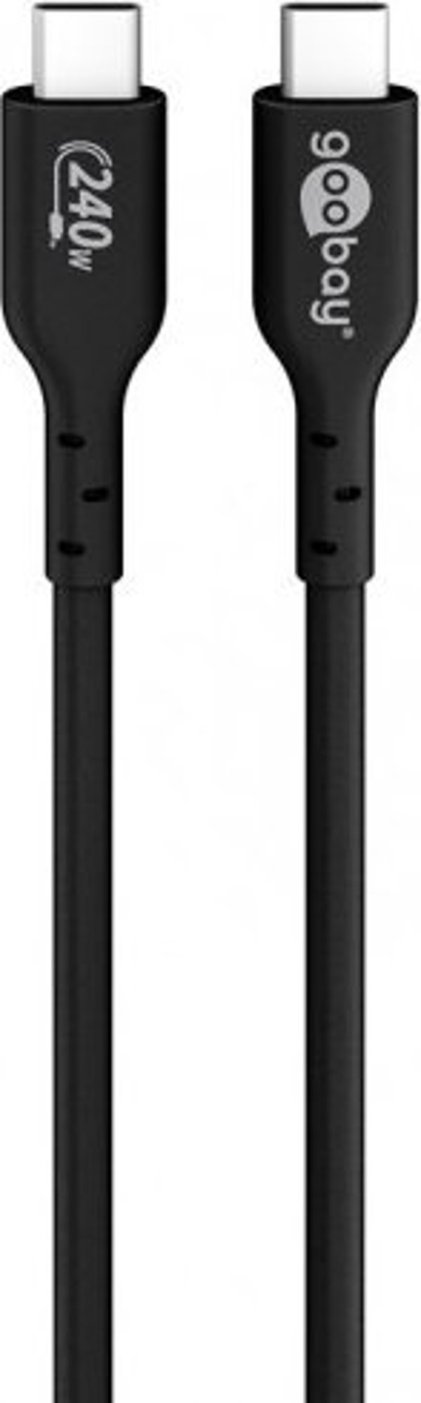 Καλώδιο Goobay USB-C σε USB-C 2.0, Αρσενικό - Αρσενικό, 1m, Μαύρο