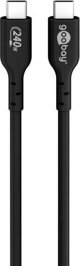 Καλώδιο Goobay USB-C σε USB-C 2.0, Αρσενικό - Αρσενικό, 1m, Μαύρο