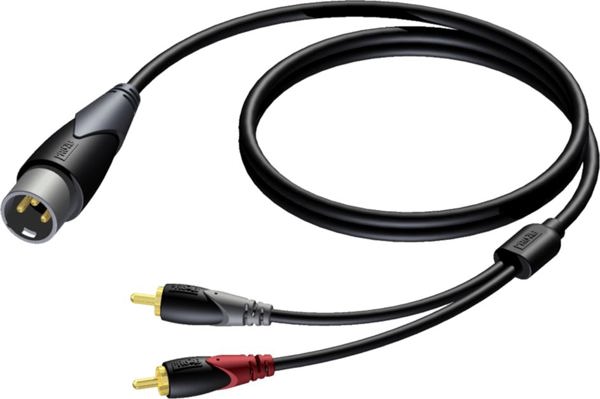 Καλώδιο Procab XLR - RCA (Cinch) x2 1.5m μαύρο (CLA703/1.5)