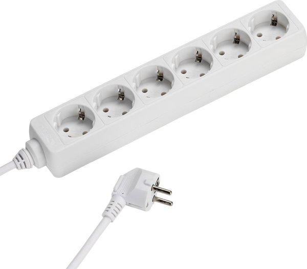 Καλώδιο τροφοδοσίας Vivanco Vivanco extension cord 6 sockets 1.4m, white (28258)