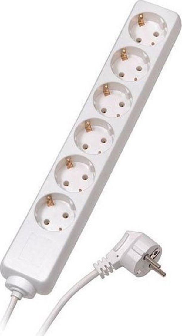 Καλώδιο τροφοδοσίας Vivanco Vivanco extension cord 6 sockets 1.4m, white (28258)
