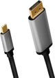 Kabel USB LogiLink USB-C - HDMI 1.8 m Czarno-srebrny (CUA0100)
