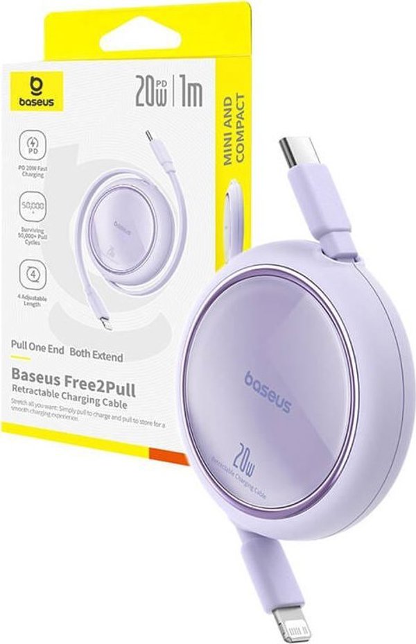 Καλώδιο USB Baseus Καλώδιο USB Baseus Free2Pull USB-C do iP 20W 1m (μωβ)