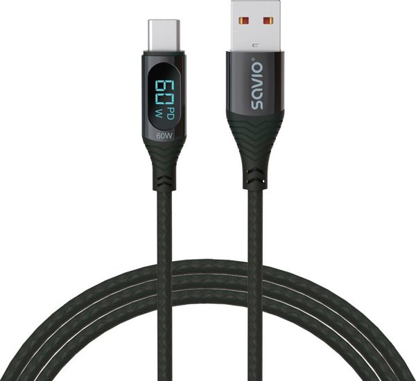 Καλώδιο USB Savio CL-172 USB-A σε USB-C, 1m, Μαύρο, Fast Charging & Data Transfer 480 Mbps