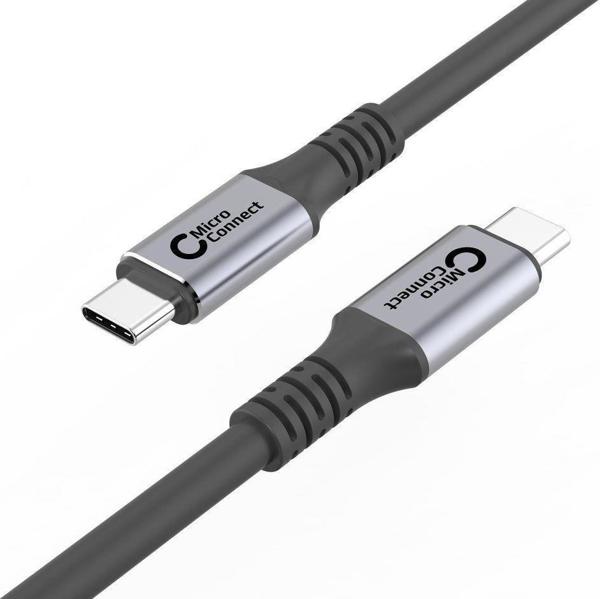 Καλώδιο USB MicroConnect USB-C - USB-C 2 m Μαύρο-Ασημί (USB3.2CC2)