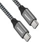 PremiumCord Καλώδιο USB-C σε USB-C, 2m, Αρσενικό-Αρσενικό, με Πλεξούδα, Μαύρο-Γκρι (ku31cw2)