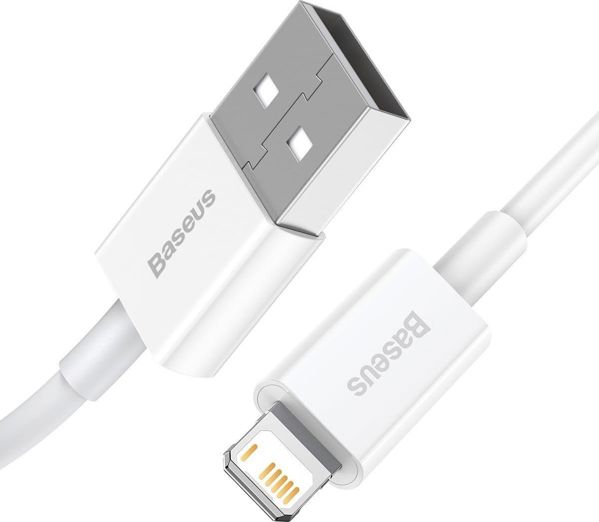 Καλώδιο USB Baseus USB-A - Lightning 0.25 m Λευκό (CALYS-02)